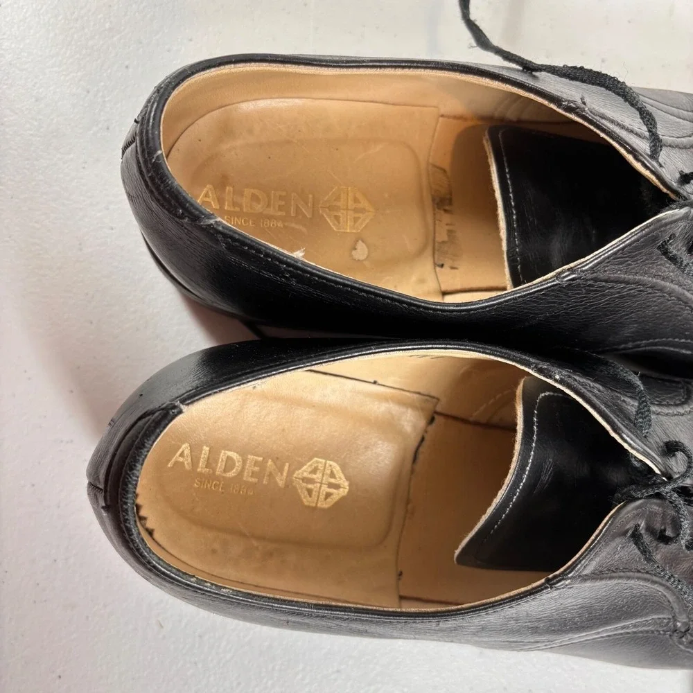 Alden‎ Shoes Mens 12 AA Narrow Moc Toe Blucher Black Leather
